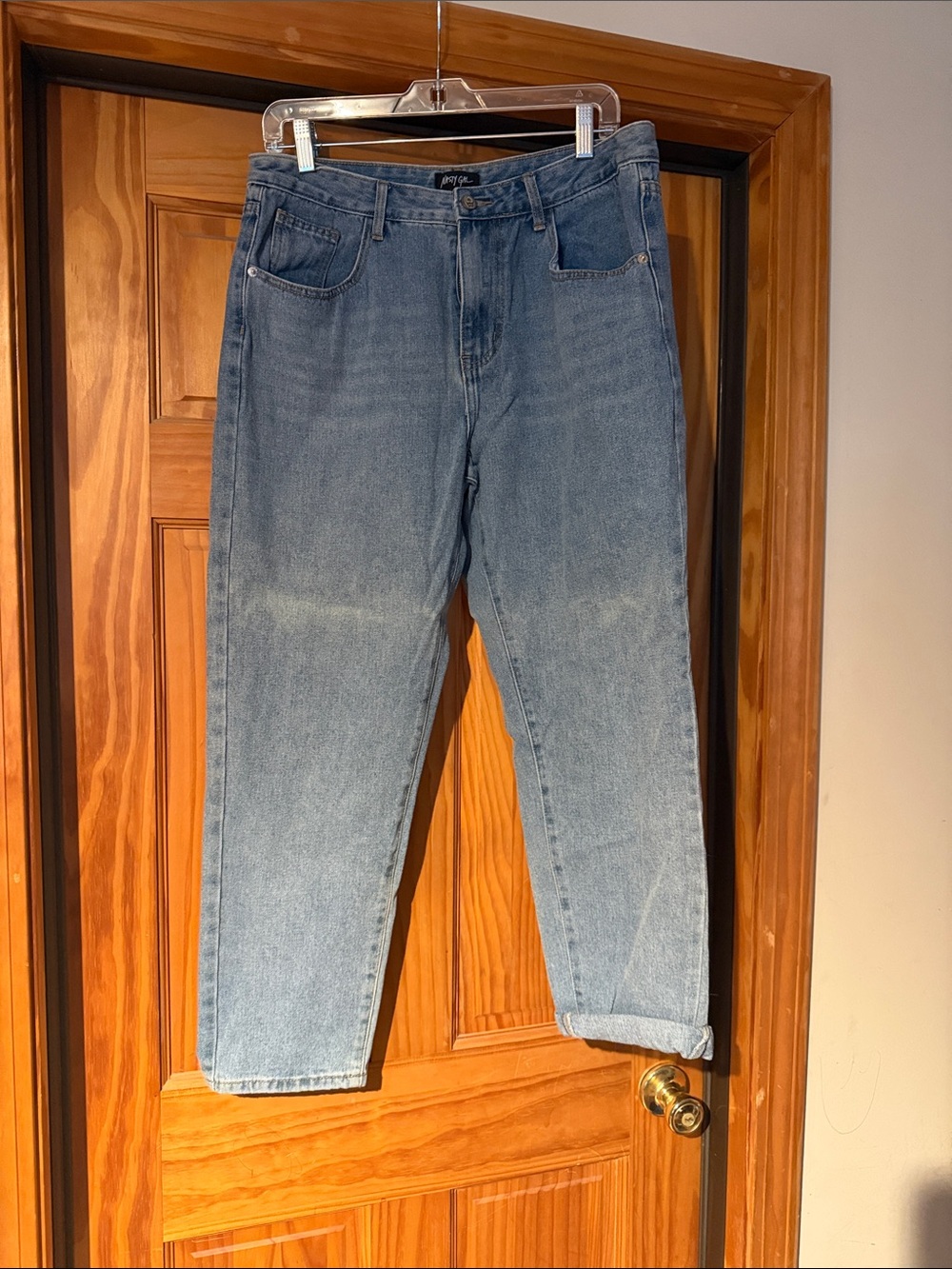 Nasty Gal Straight-Leg Women's Jeans in Light Blue